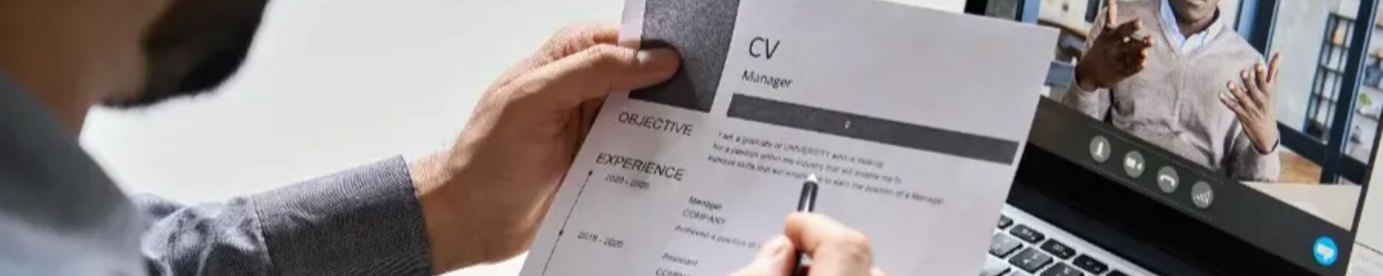 Man looking at CV