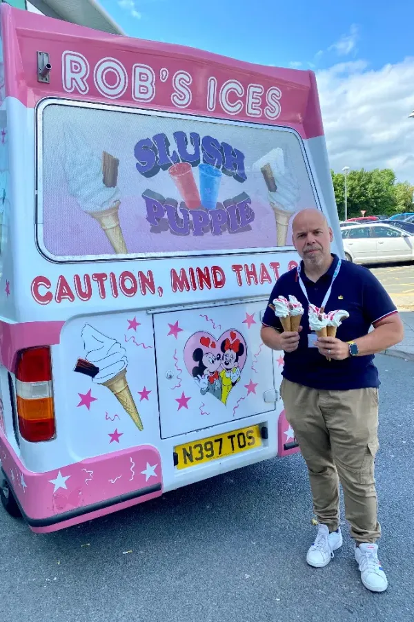 James Carss buying ice cream for the team